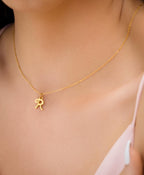 İnitial Necklace, 18K Gold Custom Cursive Letter Pendant Necklace,Delicate Layered Necklace, Minimal Jewelry, Valentine's Day Gift