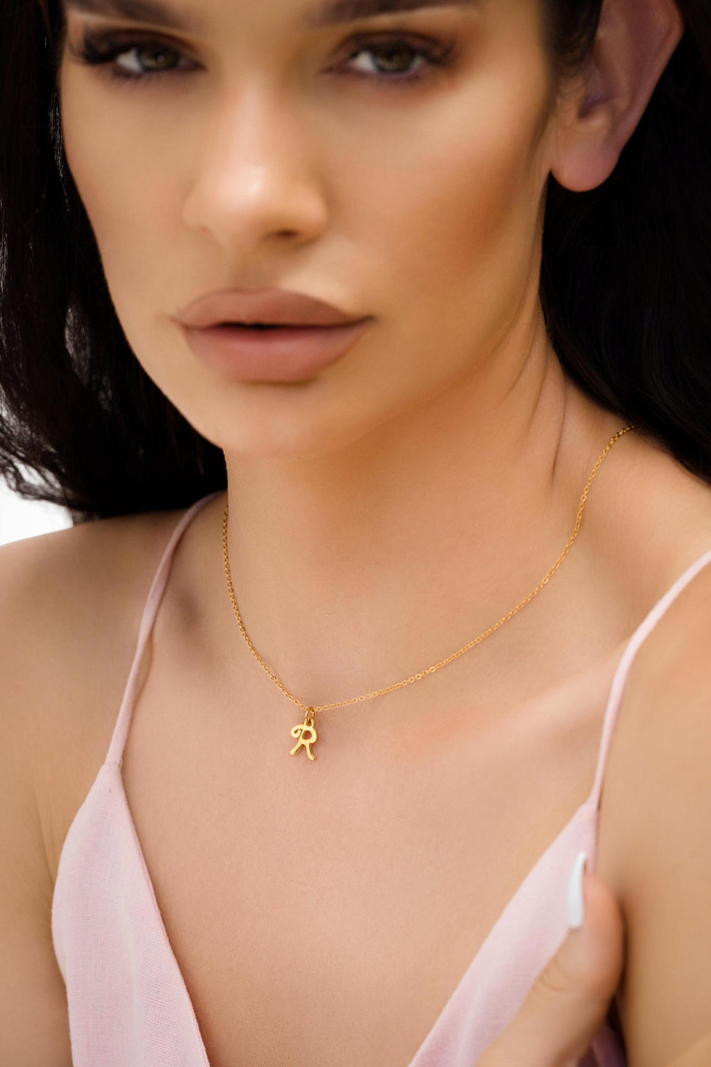 İnitial Necklace, 18K Gold Custom Cursive Letter Pendant Necklace,Delicate Layered Necklace, Minimal Jewelry, Valentine's Day Gift