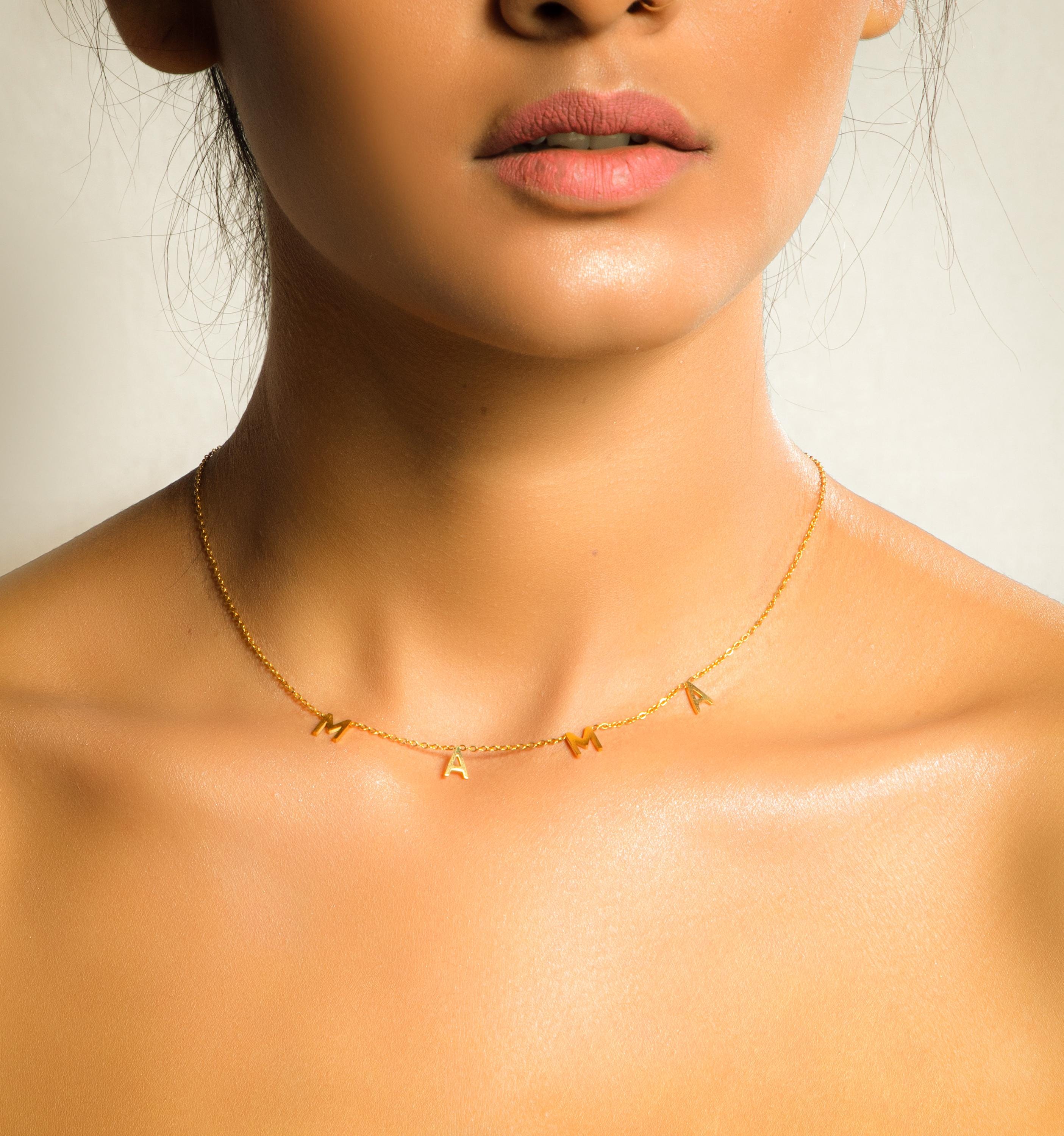 14K Elegant and Timeless Gift for Mama, Handmade Mama Necklace, Personalized Mama Necklace, Trendy Jewelry for Moms, Delicate Mama Necklace