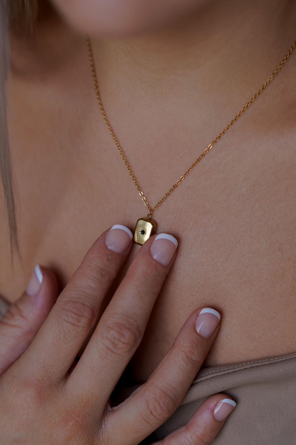 Delicate 14k Charm Necklace, Minimalist Waterdrop & Square Necklace with Sparkling Touch, stone Crystal  Necklace, Trendy Charm Necklace uk