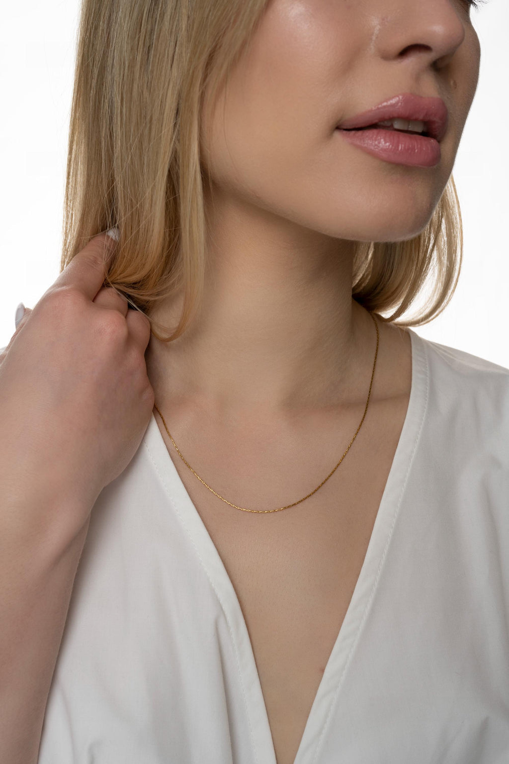 0.5mm Thin Chain Necklace | Dainty Minimalist Chain |  14K Gold Plated / Sterling Silver / Gold Filled | Layering Chain, Everyday Jewelry