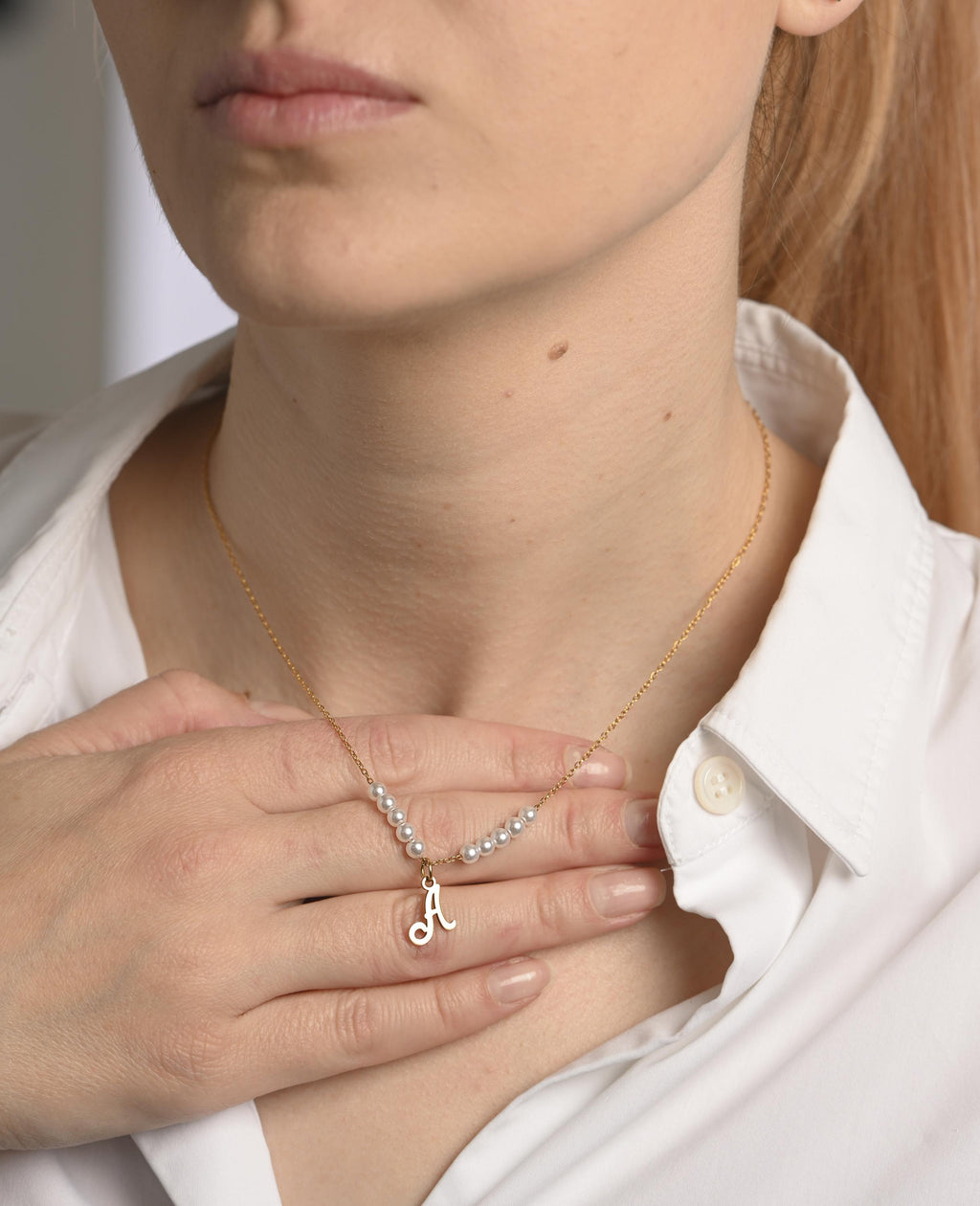 Personalized Letter Pendant Necklace with Pearl – Dainty Initial Necklace in Gold or Silver | Custom Gift for Her | Elegant Everyday Jewelry