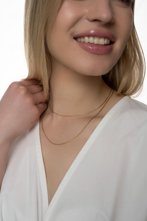 0.5mm Thin Chain Necklace | Dainty Minimalist Chain |  14K Gold Plated / Sterling Silver / Gold Filled | Layering Chain, Everyday Jewelry