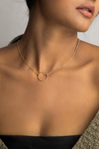 Minimalist Circle Karma Necklace – 14k Gold  Dainty Karma Pendant, Friendship Gift, Everyday Jewelry, Bridesmaid Necklace