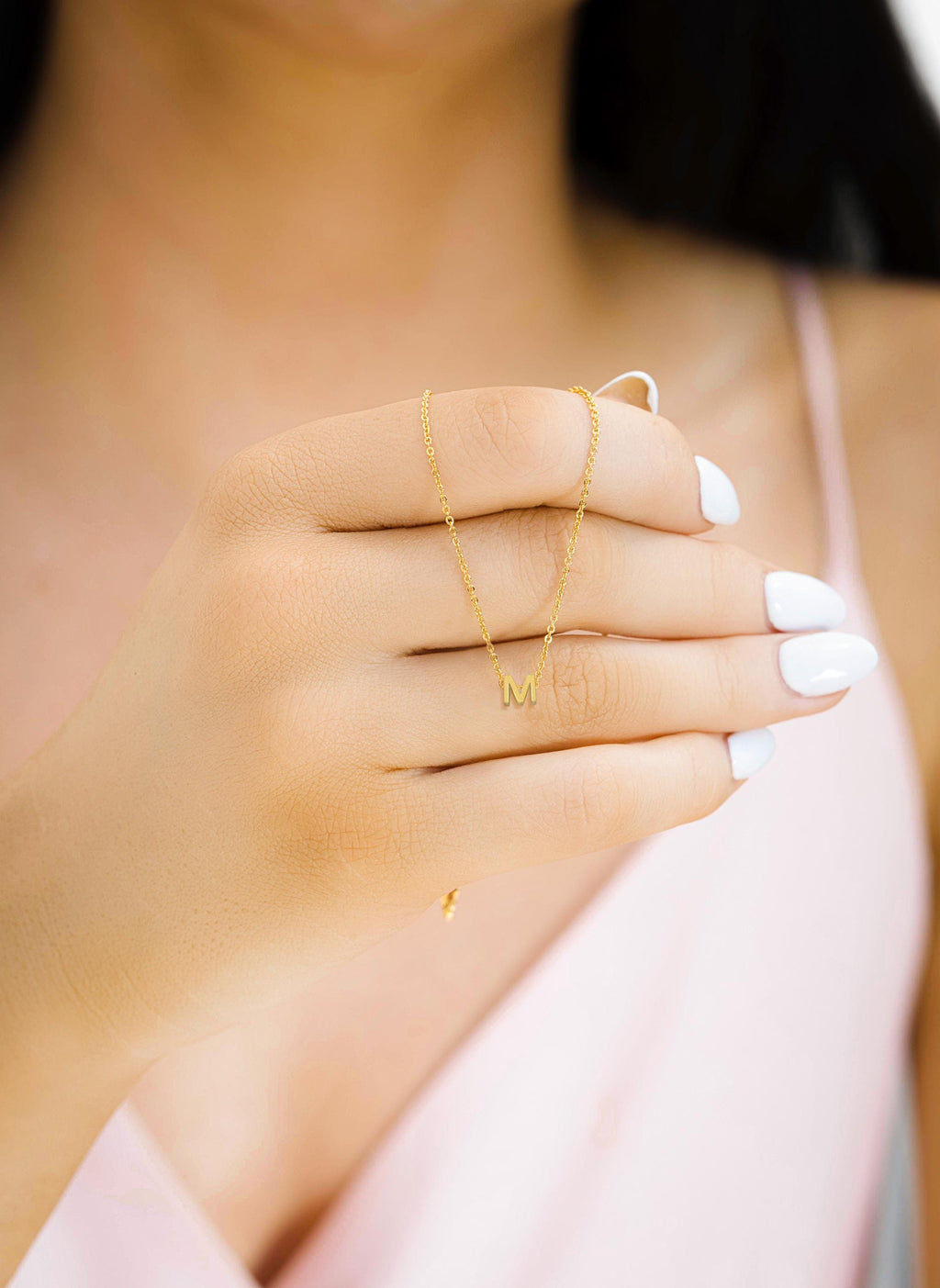 Gold Initial Necklace, Tiny Letter Pendant, Dainty Personalized Necklace, 14K Gold Plated, Custom Alphabet Jewelry, Gift for Her, Bridesmaid