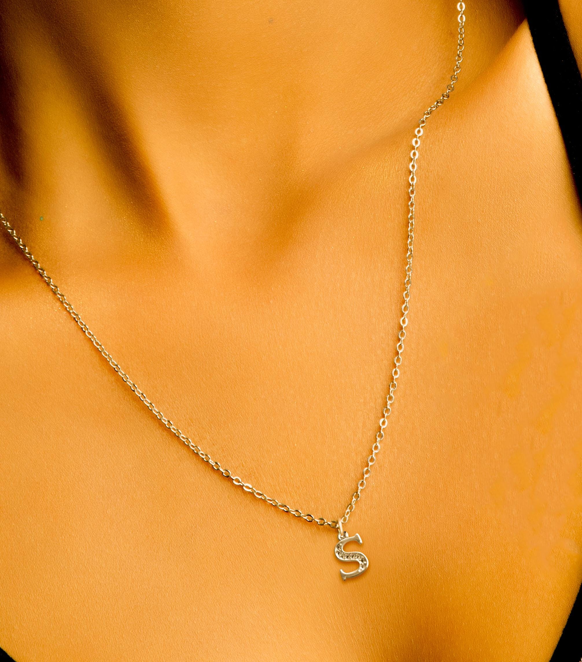 Personalized Initial Letter Necklace, A to Z, Dainty Silver Alphabet Pendant Jewelry, Minimalist Gift for Her, Bridesmaid, Birthday,  Everyd