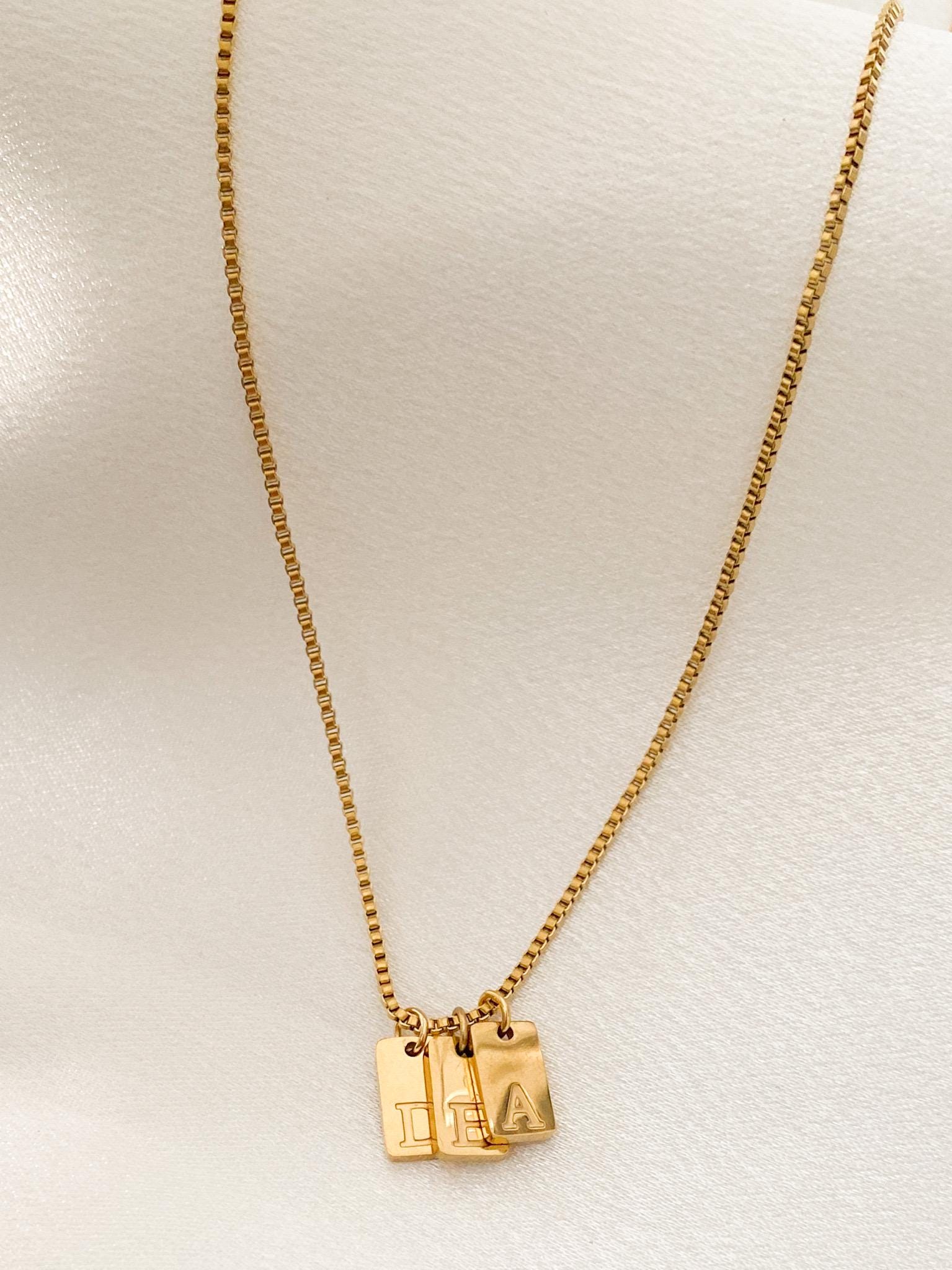 Dainty Initial Tag Necklace | Personalized Letter Necklace | Minimalist Gold Name Necklace | Custom Jewelry Gift for Her | Bridesmaid Gift