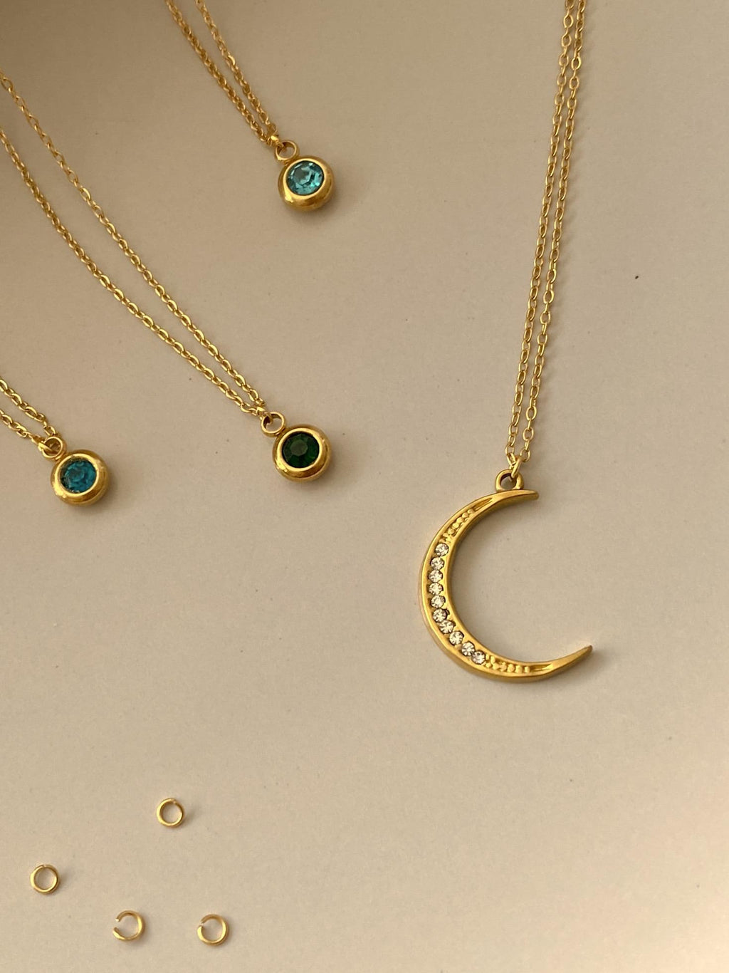 Crescent Moon Necklace – Gold Moon Pendant with Cubic Zirconia | Dainty Gold and Silver Jewelry | Celestial Jewelry Gift for Her Uk