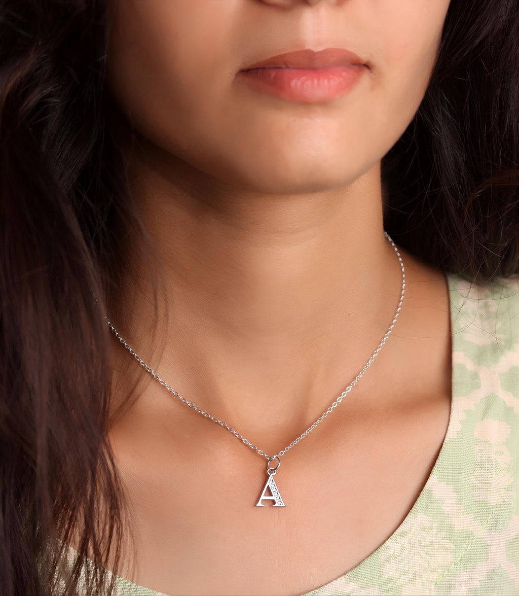 Personalized Silver Initial Necklace A-Z | Custom Letter Pendant | Dainty Alphabet Necklace | Minimalist Jewelry, Gift for Women uk