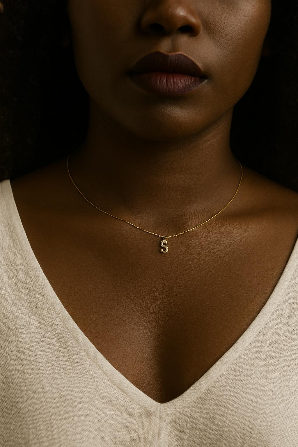 Tiny 14K Gold Plated Letter Necklace – Dainty Initial Pendant, Minimalist Everyday Jewelry, Personalized Gift for Her, Bridesmaid Necklace,