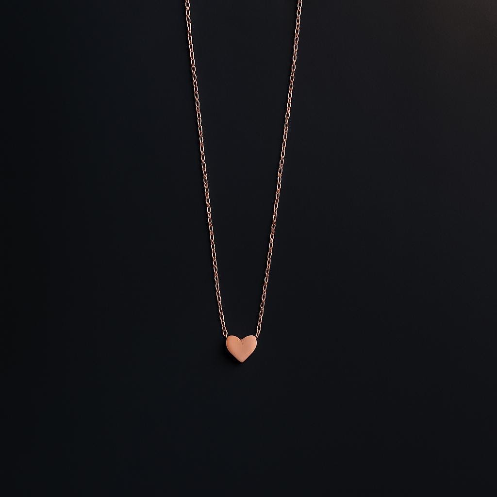 Minimalist Boho Tiny Heart Necklace – 14K Gold Plated Heart Pendant (Gold, Silver, Rose Gold) on Delicate Chain – Dainty Layering Necklace,