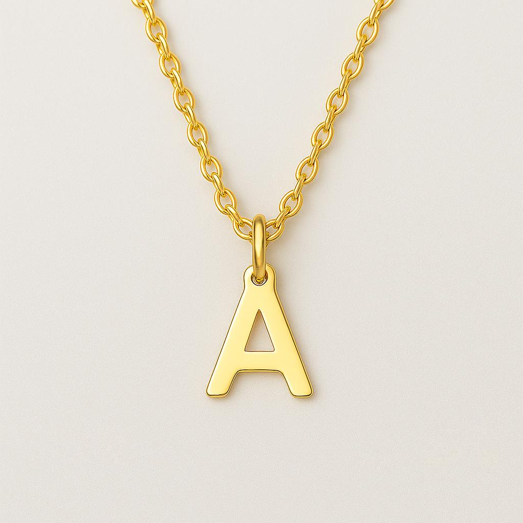 Tiny 14k Gold-Plated Initial Necklace – Dainty Letter Pendant A-Z, Personalized Gift for Her