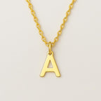 Tiny 14k Gold-Plated Initial Necklace – Dainty Letter Pendant A-Z, Personalized Gift for Her