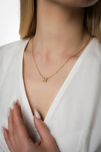 Tiny Initial Necklace – Personalized Letter Necklace – Dainty Gold Choker – Custom Jewelry Gift for Her – Minimalist Everyday Necklace