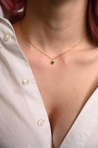 6.5mm Birthstone Necklace, Dainty Gold or Silver Pendant, Personalized Gemstone Jewelry, Gift for Her, Custom Birthday Necklace, Bridesmaid