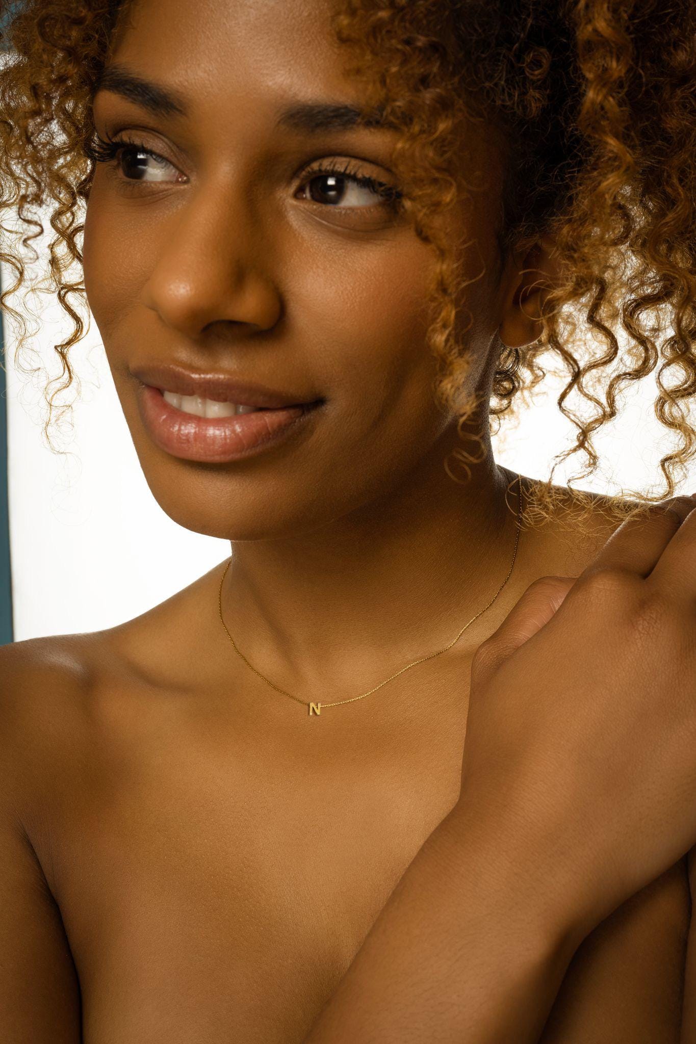 Personalized Gold Initial Necklace - Dainty Custom Letter Pendant - Minimalist Jewelry Gift for Her - Bridesmaid Gift - Everyday Necklace