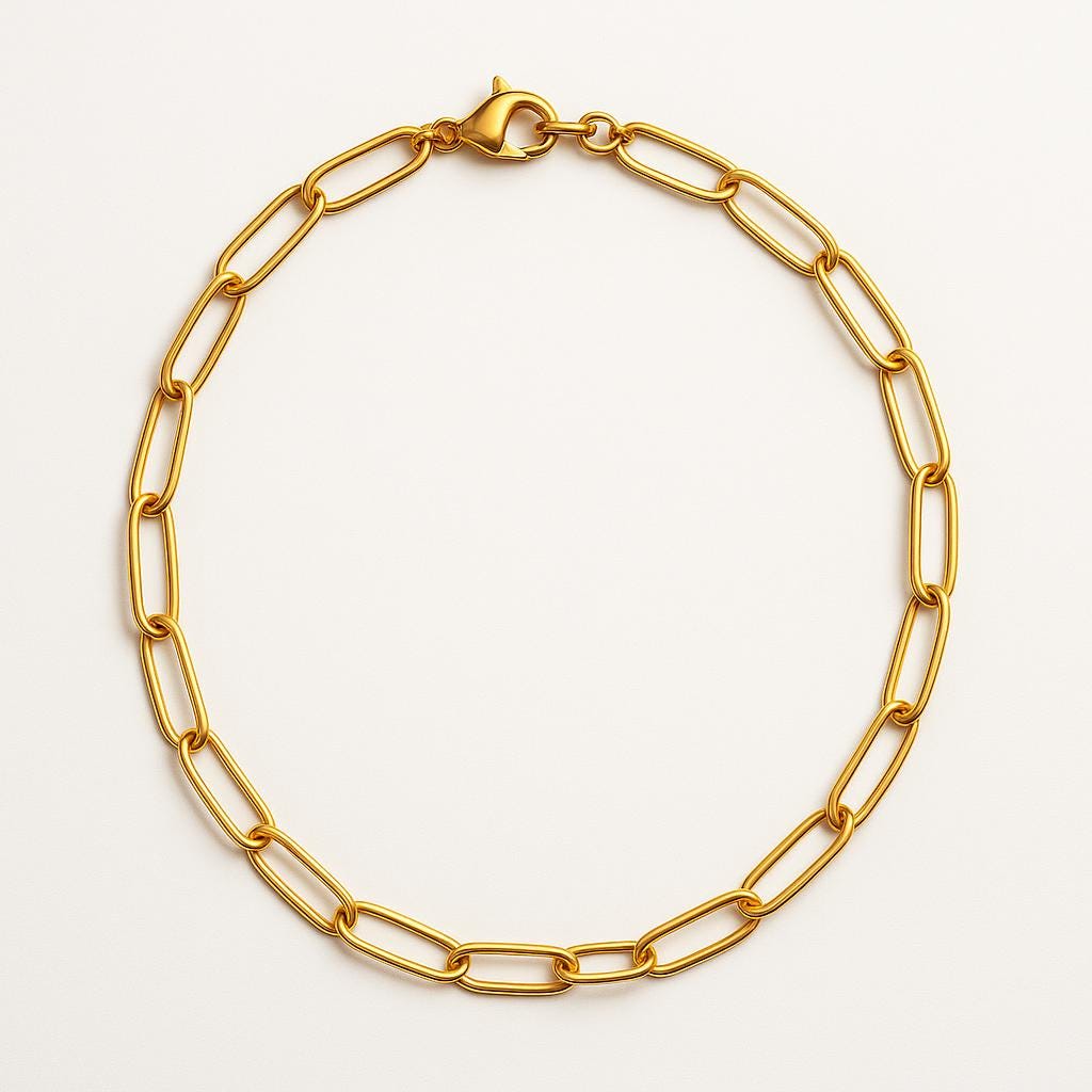 18K Gold Paperclip Chain Necklace | 6.5mm Wide | Gold Plated Stainless Steel | Waterproof & Tarnish-Resistant | Minimalist Chunky Chain | Gi