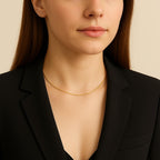 14K Gold Box Chain Necklace - 1mm | Dainty Gold Necklace | Stainless Steel, Color-Resistant, Waterproof | 11"–18" | Gift Pouch Included