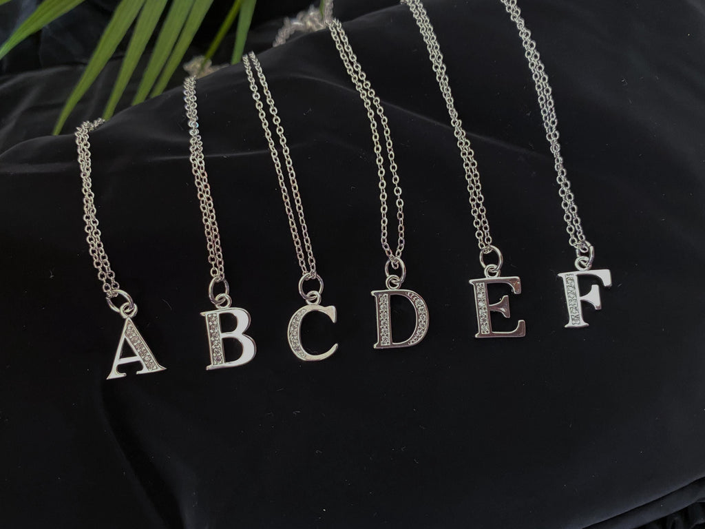 Personalized Initial Letter Necklace, A to Z, Dainty Silver Alphabet Pendant Jewelry, Minimalist Gift for Her, Bridesmaid, Birthday,  Everyd