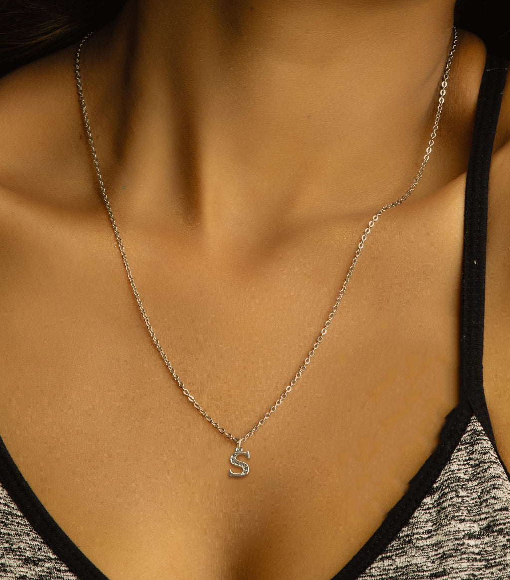 Personalized Silver Initial Necklace A-Z | Custom Letter Pendant | Dainty Alphabet Necklace | Minimalist Jewelry, Gift for Women uk