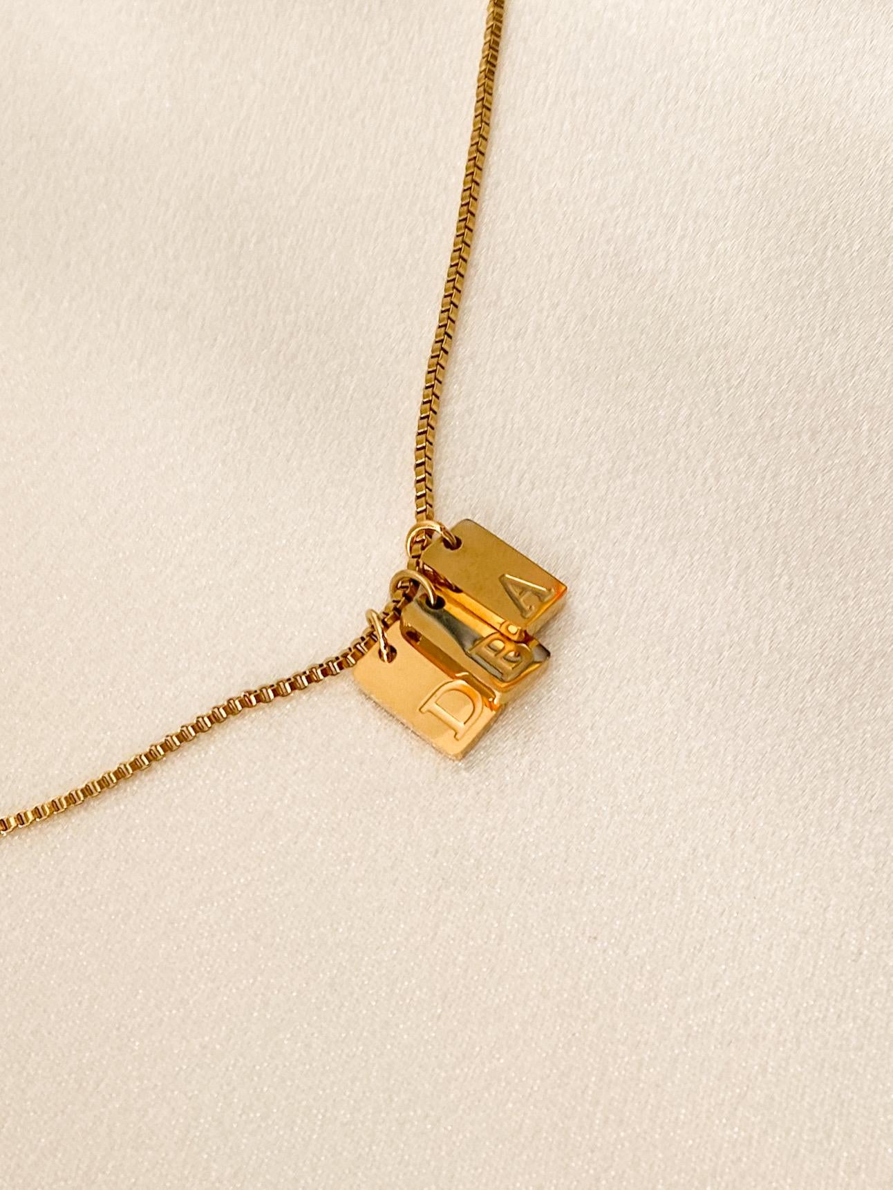 Dainty Initial Tag Necklace | Personalized Letter Necklace | Minimalist Gold Name Necklace | Custom Jewelry Gift for Her | Bridesmaid Gift