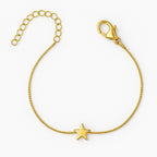 Minimalist Gold Star Bracelet | 14K Gold Plated Dainty Star Charm | Delicate Chain | Cable, Box, Thin Chain Options | Gift for Her