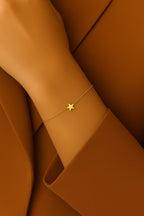 Minimalist Gold Star Bracelet | 14K Gold Plated Dainty Star Charm | Delicate Chain | Cable, Box, Thin Chain Options | Gift for Her