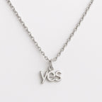 YES Necklace – Affirmation Jewelry for Positivity & Hope, 18k Gold or Silver Word Pendant, Dainty Inspirational Necklace, Gift for Her"