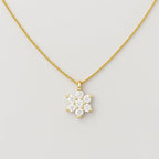 Delicate Gold Flower Pendant Necklace | 14K Gold Plated Dainty Jewelry | Minimalist Gift for Her