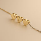 Custom Heart Charm Necklace – 1 to 4 Personalized Charms – 14K Gold Plated or Silver – Dainty Name Necklace – Gift for Her, Best Friend Jewe