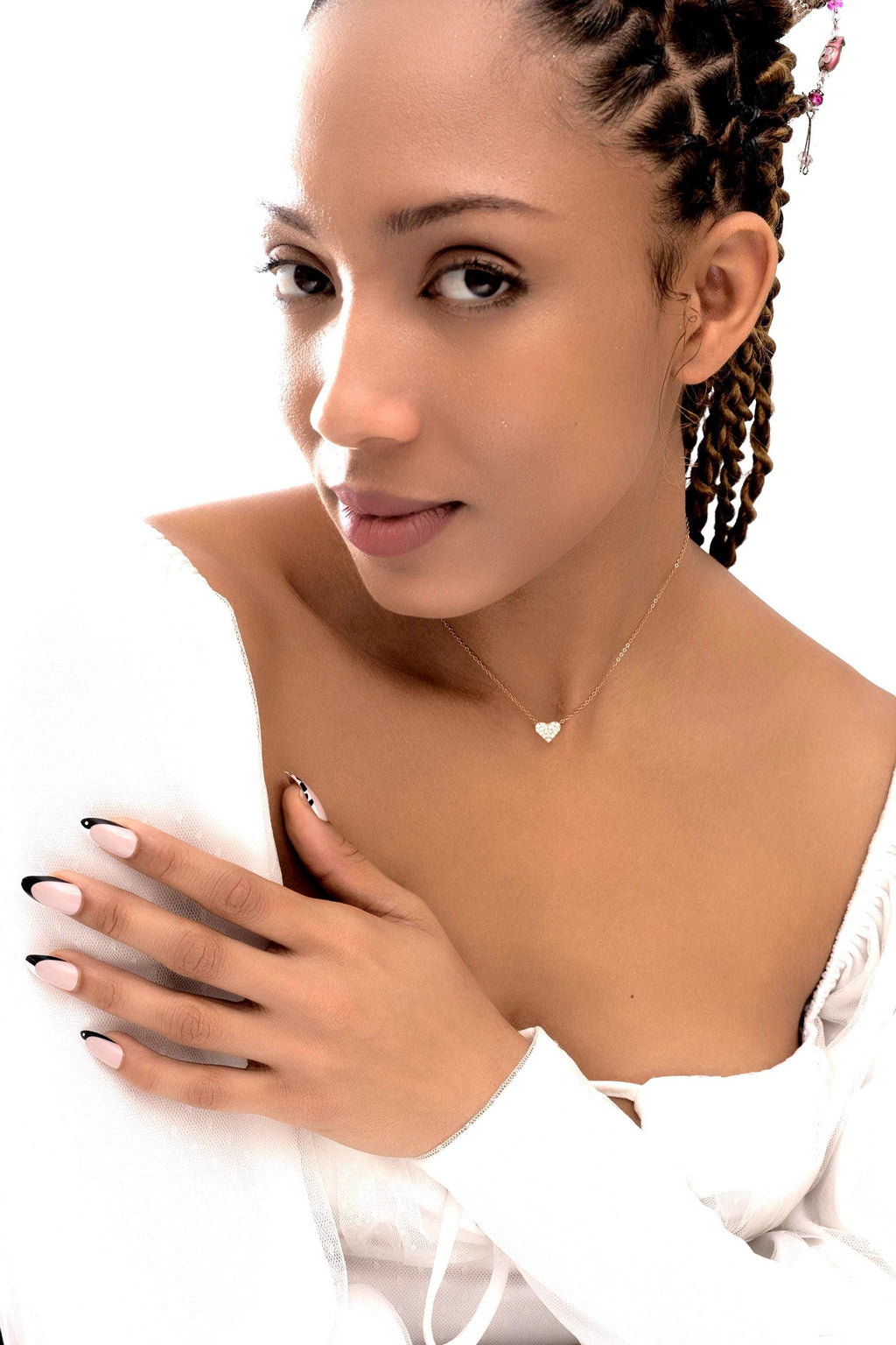 Dainty Heart Pendant Necklace with Cubic Zirconia, 14k Gold Plated, Gold & Silver Options, Minimalist Jewelry Gift for Her