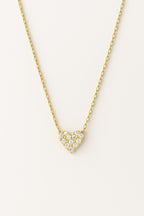 Dainty Heart Pendant Necklace with Cubic Zirconia, 14k Gold Plated, Gold & Silver Options, Minimalist Jewelry Gift for Her