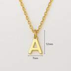 Tiny 14k Gold-Plated Initial Necklace – Dainty Letter Pendant A-Z, Personalized Gift for Her