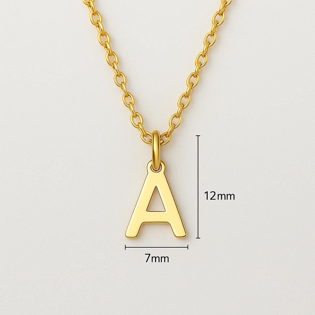 Tiny 14k Gold-Plated Initial Necklace – Dainty Letter Pendant A-Z, Personalized Gift for Her
