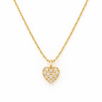 Delicate 14k Gold Heart Pendant Necklace – Tiny CZ Charm on 14K Plated Chain | Minimalist Everyday Jewelry | Anti-Tarnish, Gift-Ready
