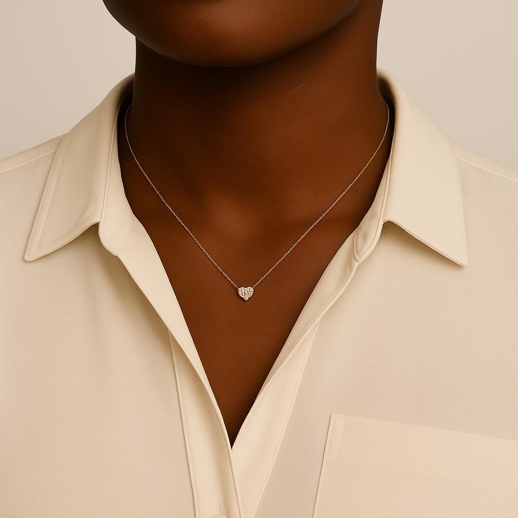 Dainty Heart Necklace Gold Silver | CZ Diamond Pendant Necklace | 14K Gold Plated | Minimalist Jewelry | Gift for Her, Cable Chain 12-18" uk