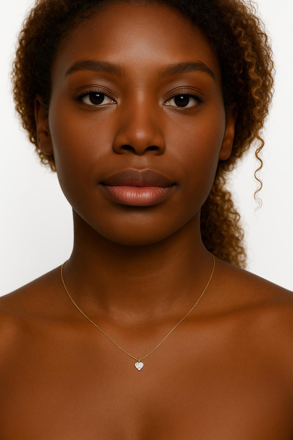 Delicate 14k Gold Heart Pendant Necklace – Tiny CZ Charm on 14K Plated Chain | Minimalist Everyday Jewelry | Anti-Tarnish, Gift-Ready