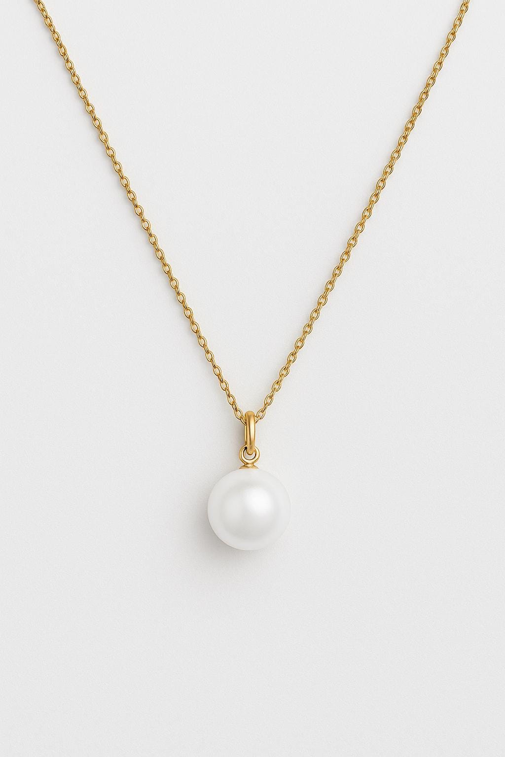Gold Pearl Pendant Necklace – Elegant Bridal & Bridesmaid Gift, 8mm or 10mm Imitation Pearl Women, Gift for Her