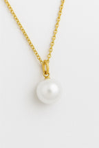 Gold Pearl Pendant Necklace – Elegant Bridal & Bridesmaid Gift, 8mm or 10mm Imitation Pearl Women, Gift for Her