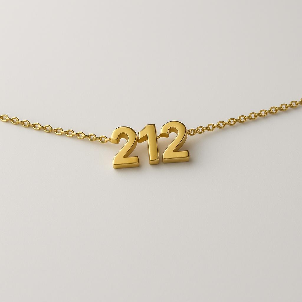 Minimalist Custom Number Necklace, Personalized 1 up to 4 Digit Pendant, 18k Gold Plated Stainless Steel, Gold/Rose Gold/Silver, Gift for He