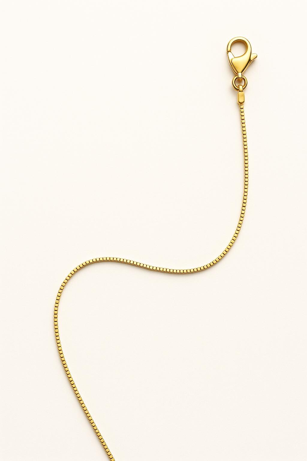 14K Gold Box Chain Necklace - 1mm | Dainty Gold Necklace | Stainless Steel, Color-Resistant, Waterproof | 11"–18" | Gift Pouch Included