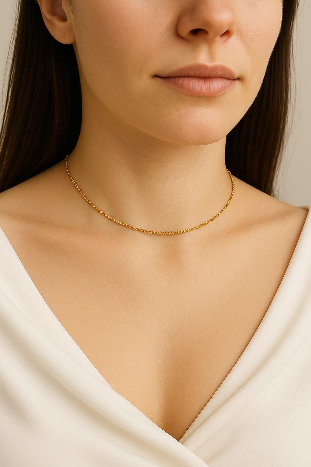 14K Gold Box Chain Necklace - 1mm | Dainty Gold Necklace | Stainless Steel, Color-Resistant, Waterproof | 11"–18" | Gift Pouch Included