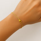 Minimalist Box Chain Bracelet, 14k Gold Plated, 1mm Dainty Chain Bracelet, Adjustable Gold Bracelet for Women, Layering Jewelry Gift for Her