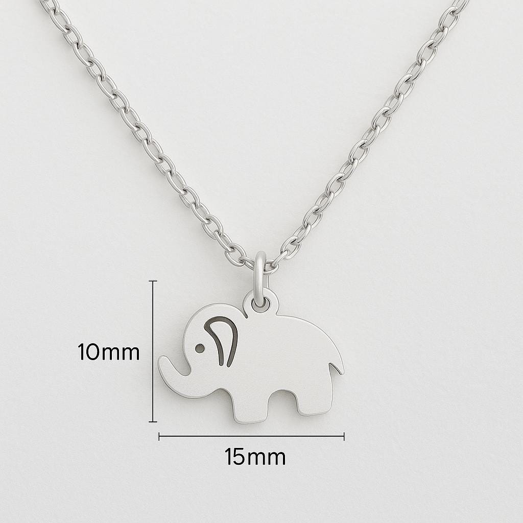 Gold & Silver Elephant Necklace – Delicate Elephant Pendant, Animal Jewelry, Minimalist Necklace, Lucky Charm, Gift for Her