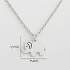 Gold & Silver Elephant Necklace – Delicate Elephant Pendant, Animal Jewelry, Minimalist Necklace, Lucky Charm, Gift for Her