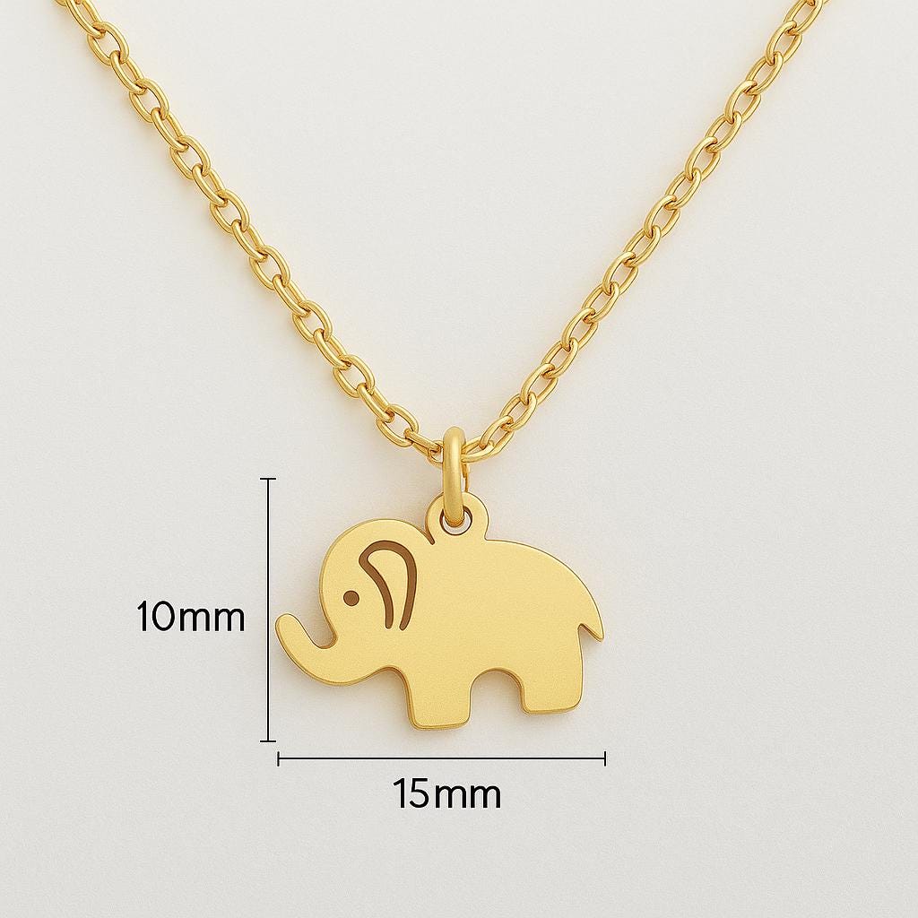 Gold & Silver Elephant Necklace – Delicate Elephant Pendant, Animal Jewelry, Minimalist Necklace, Lucky Charm, Gift for Her
