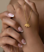 Gold & Silver Elephant Necklace – Delicate Elephant Pendant, Animal Jewelry, Minimalist Necklace, Lucky Charm, Gift for Her