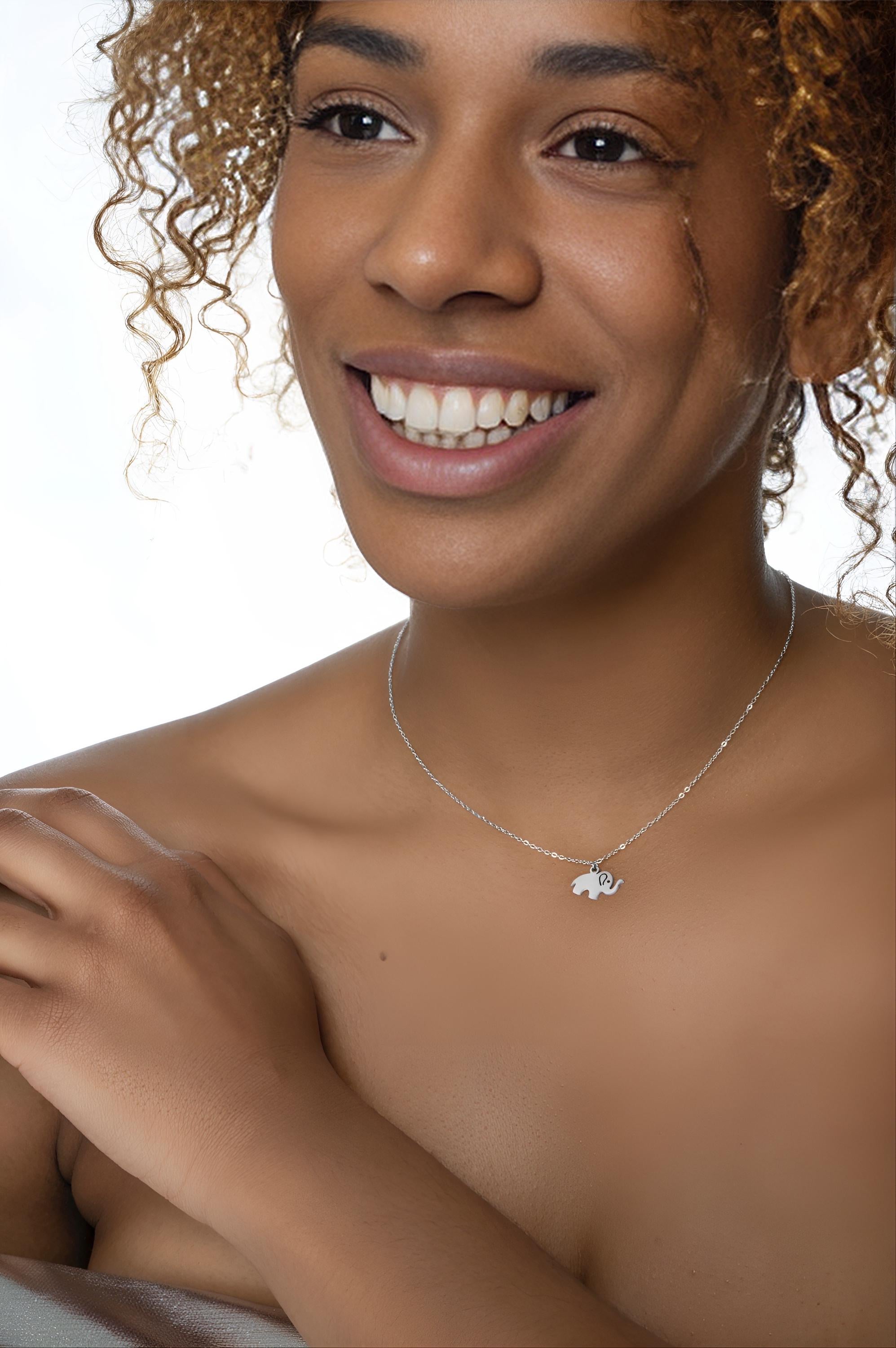 Gold & Silver Elephant Necklace – Delicate Elephant Pendant, Animal Jewelry, Minimalist Necklace, Lucky Charm, Gift for Her