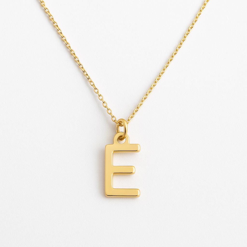 Personalized Initial Necklace A-Z – 14K Gold Plated or Silver | Tiny Stainless Steel Letter Pendant | Dainty Everyday Jewelry | Gift for Her