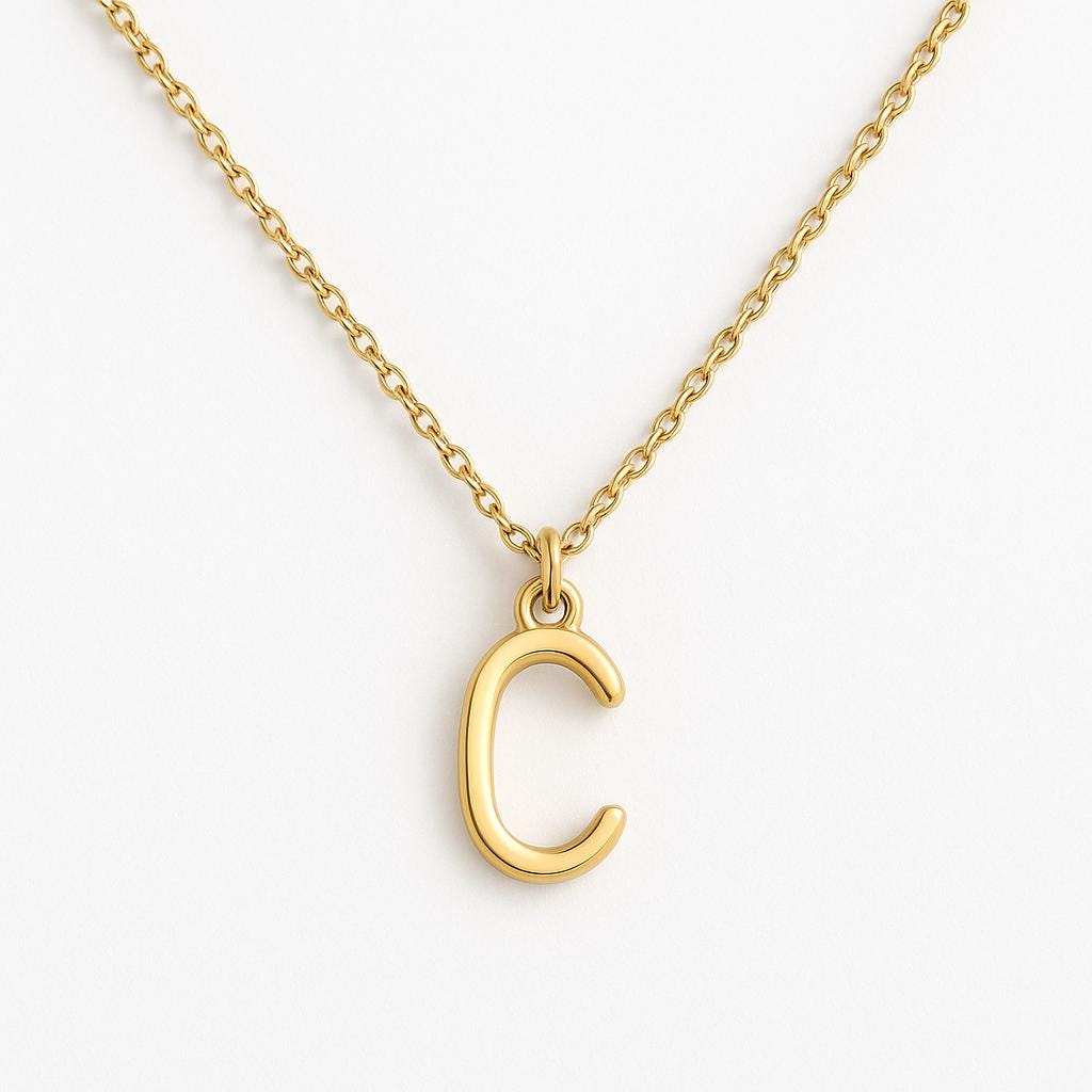 Personalized Initial Necklace A-Z – 14K Gold Plated or Silver | Tiny Stainless Steel Letter Pendant | Dainty Everyday Jewelry | Gift for Her